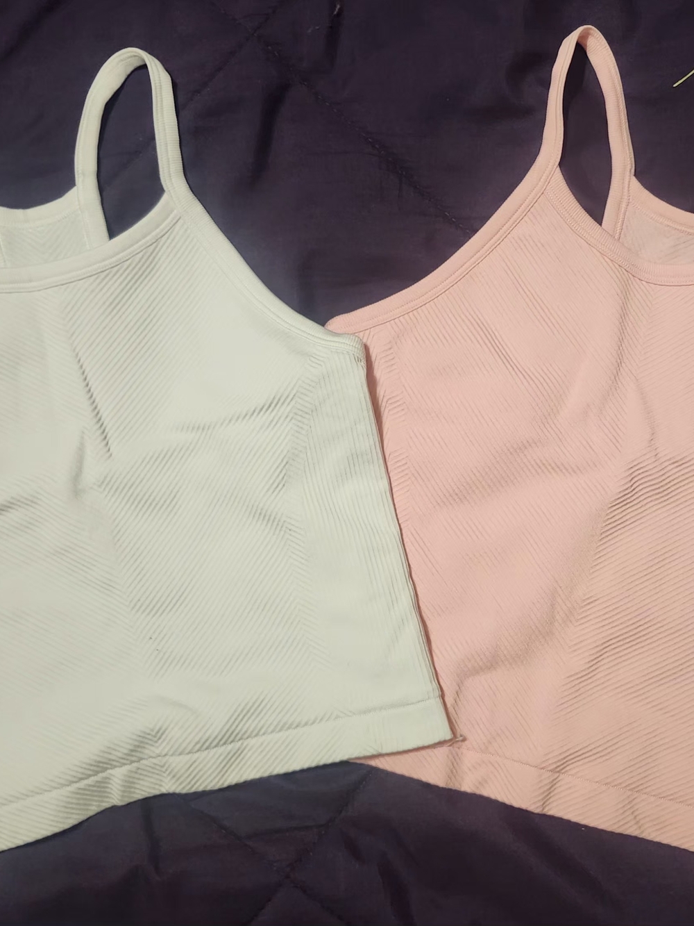 all in motion Ribbed Cami Top in Light Pink and White